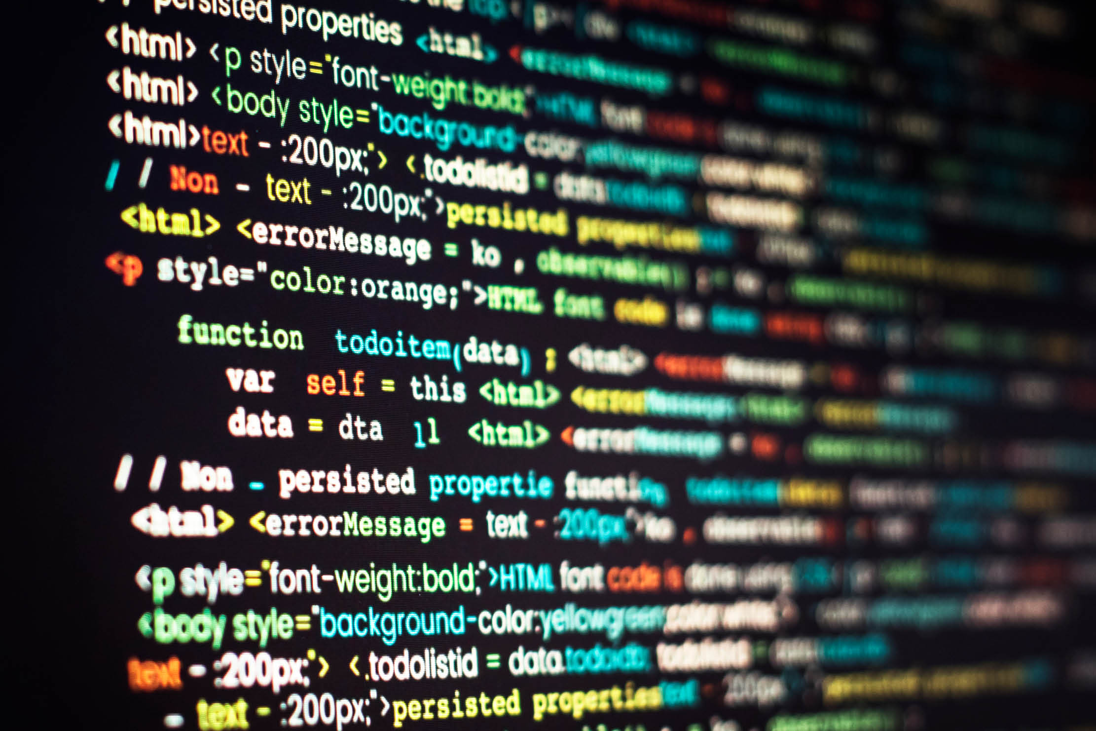 Computer program coding on screen