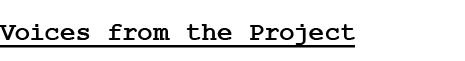 Voices from the Project 
